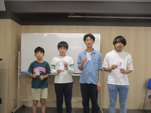 将棋教室対抗戦個人全勝者
