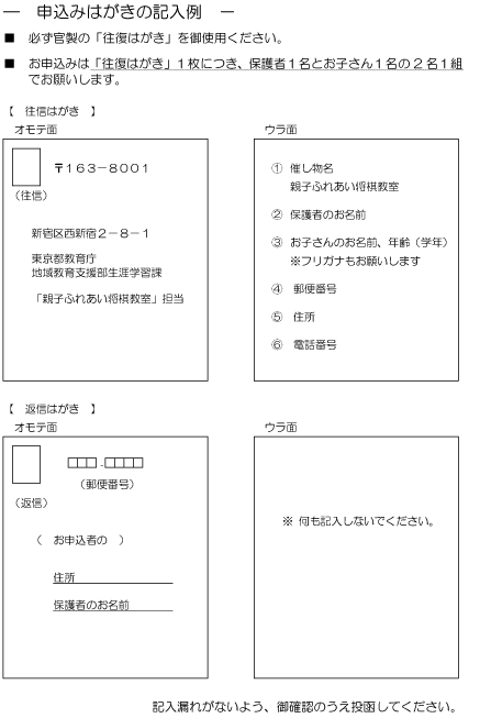 はがき記入例