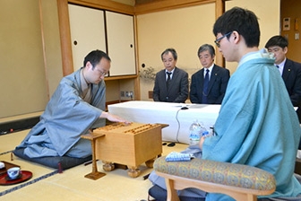 第43期棋王戦第5局対局開始の模様